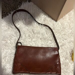 Nine West Brown Leather Crossbody Mini Bag